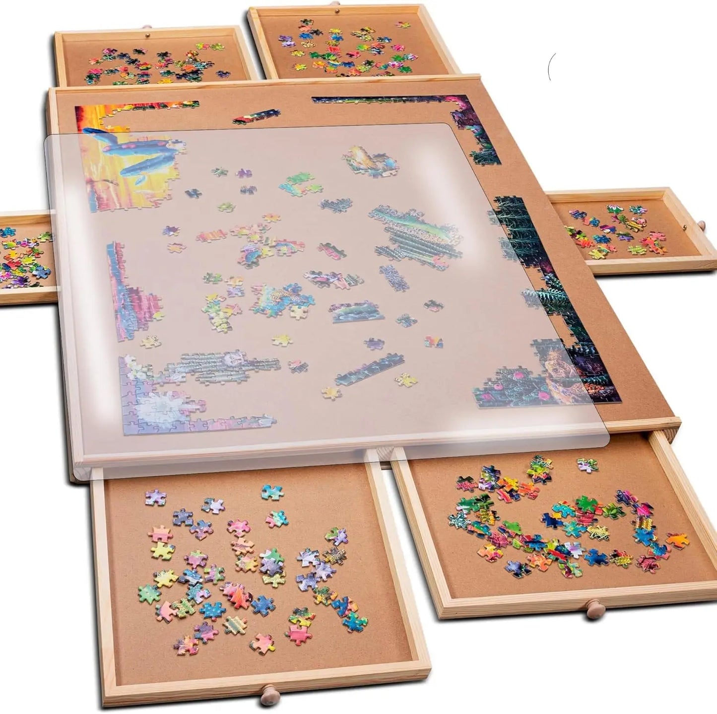 Portable Puzzle Solving Station Board Jigsaw Table