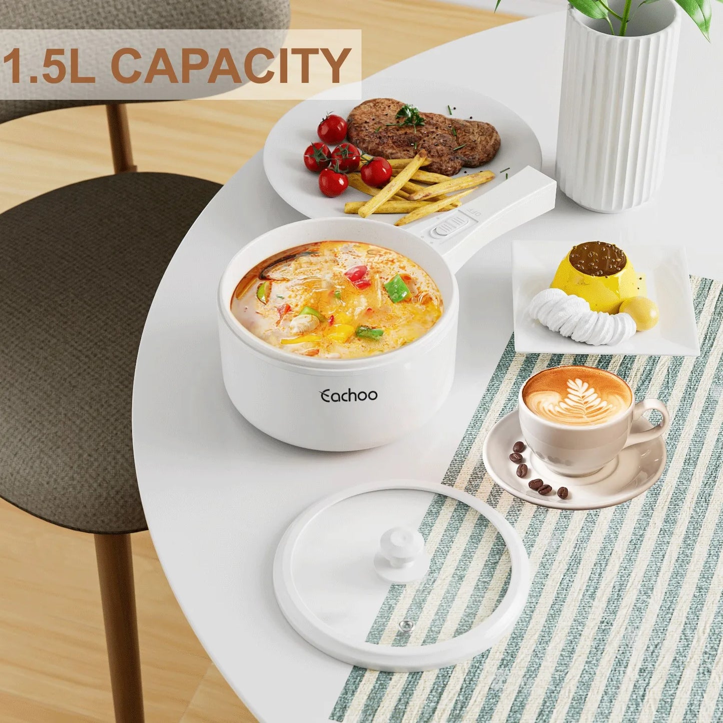 Hot Pot Electric Steamer, Non-Stick Steak, Soup