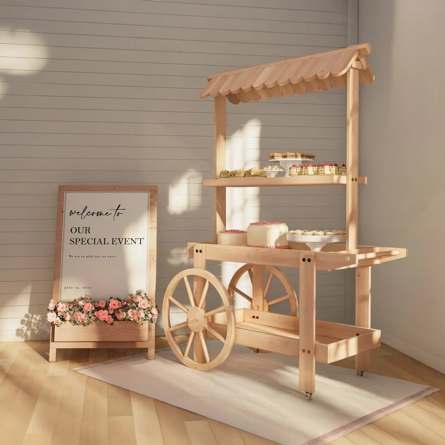 DIY Collapsible Cart Wedding Bar, Drink Station