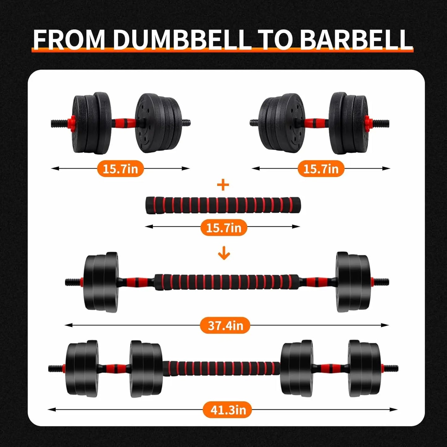 Adjustable Dumbbell Barbell Set, Anti-Slip Fitness Training