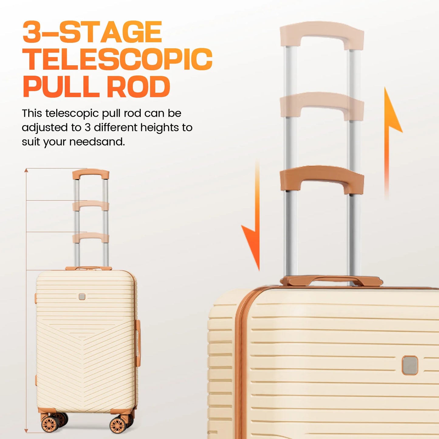 Luggage Sets 360° Spinner Wheels, TSA Lock,