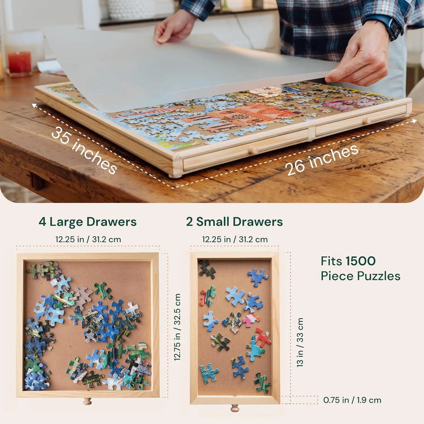 Portable Puzzle Solving Station Board Jigsaw Table