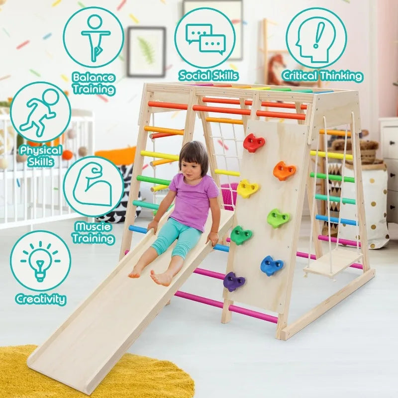 Indoor Playground Jungle Gym Climber Slide, Wall