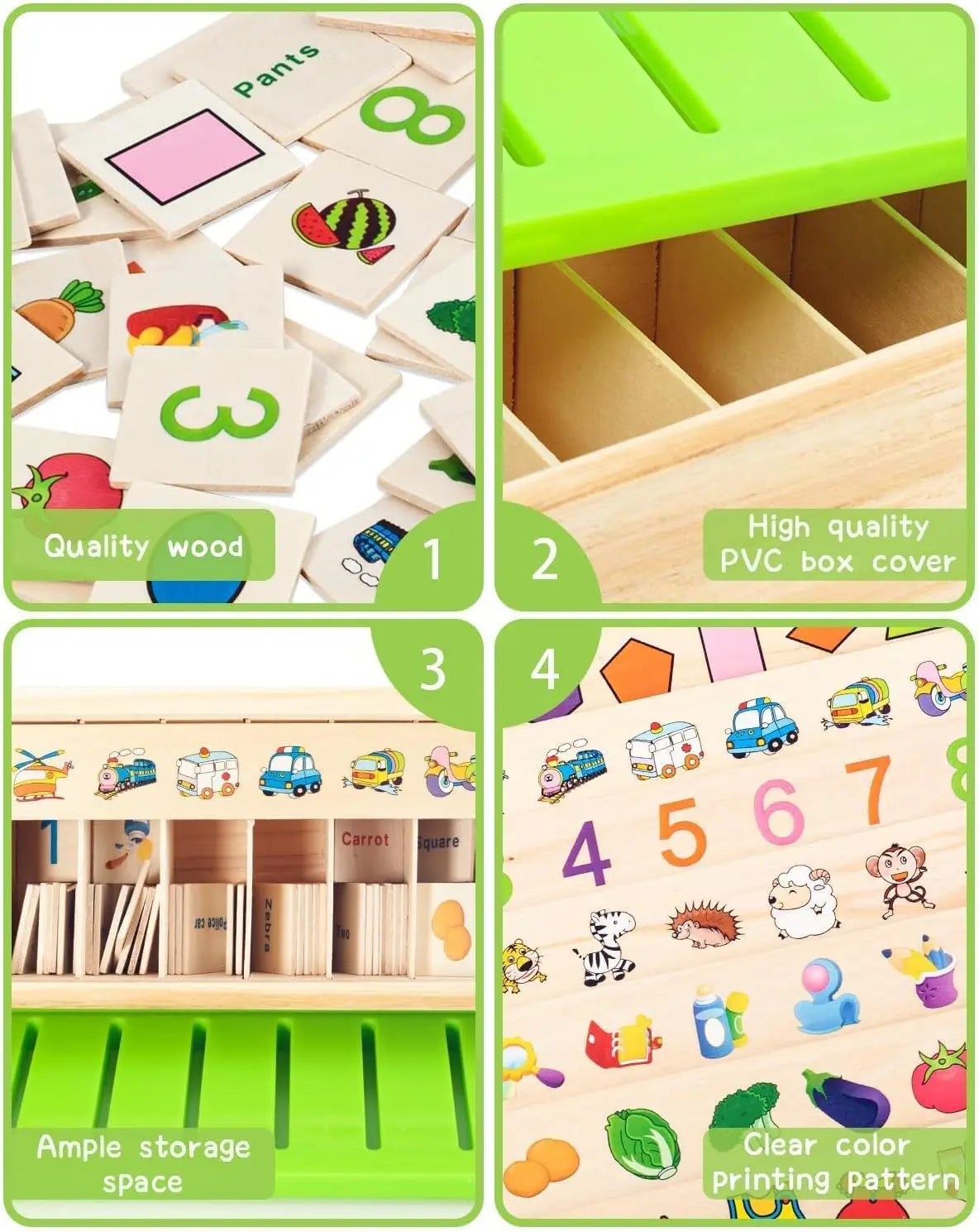 Wooden Sorting Toys Educational Early Learning Preschool