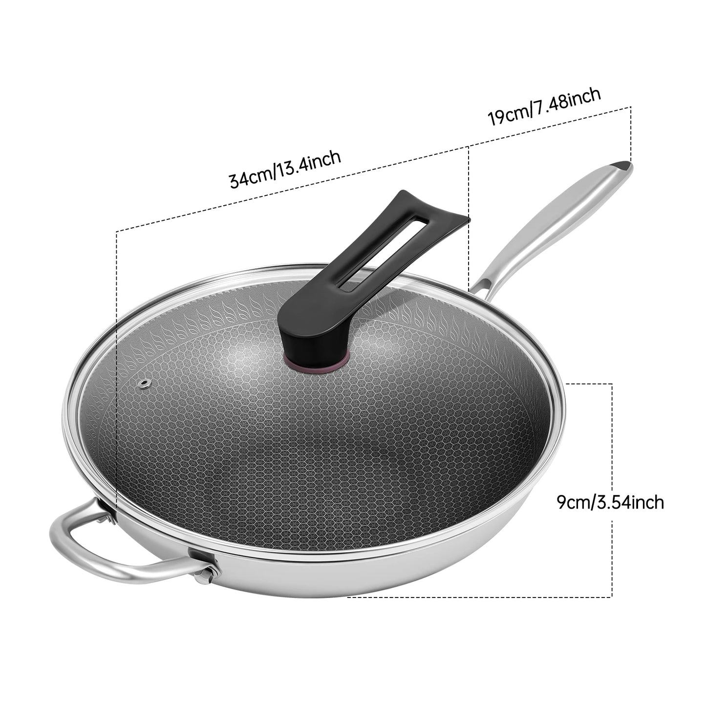 Honeycomb Wok Stainless Steel Cooking Frying Ceramic Stove