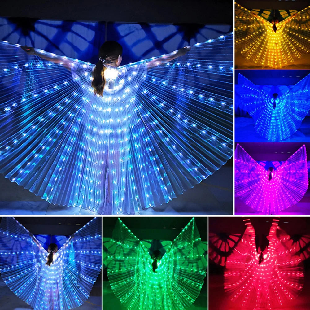 Luminous Butterfly Wing Belly Dancing Performance Costumes
