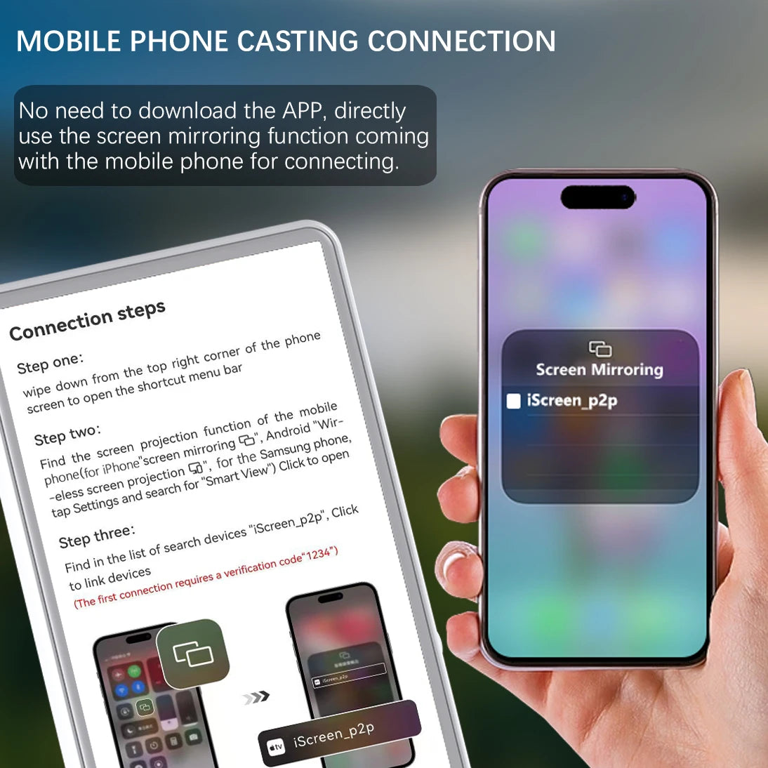 Vlog Selfie Monitor Phone, Rear Camera Wireless