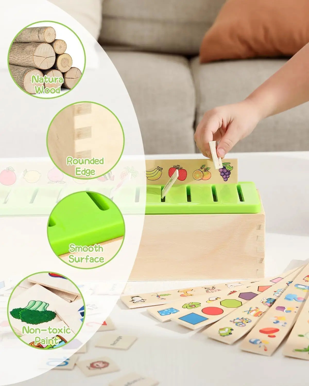 Wooden Sorting Toys Educational Early Learning Preschool