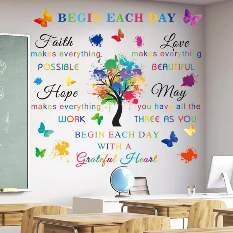 Peel Stick Colorful Inspirational Quotes, Faith Hope