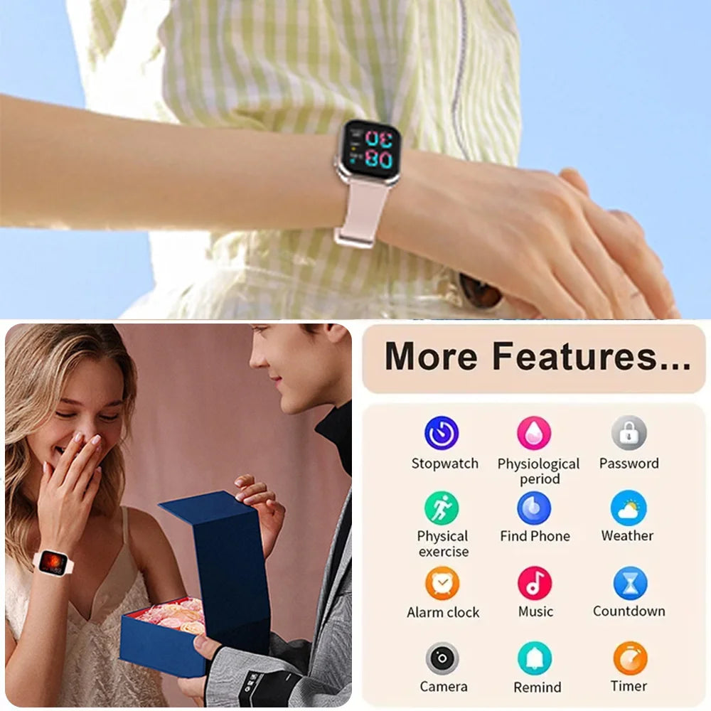 Women Smartwatch Bluetooth Dials Monitor Waterproof Android