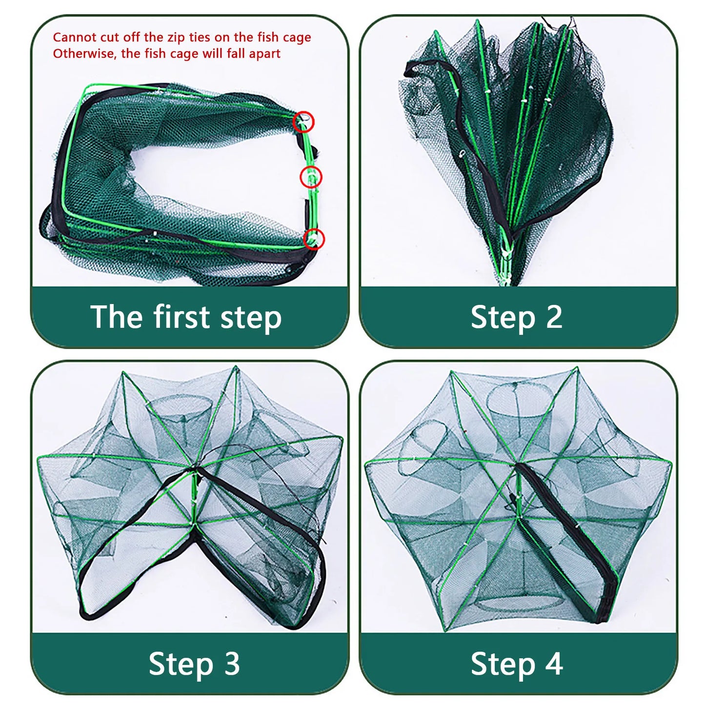 Folding lobster cage fish shrimp crayfish crab
