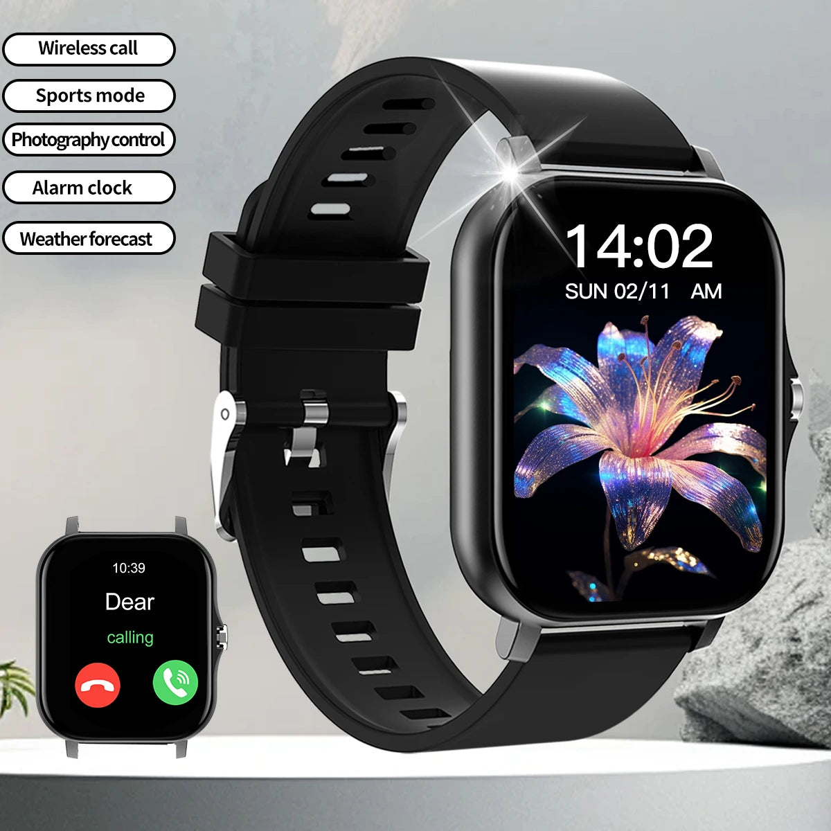 Bluetooth Touch Dial Android Music Fitness Tracker