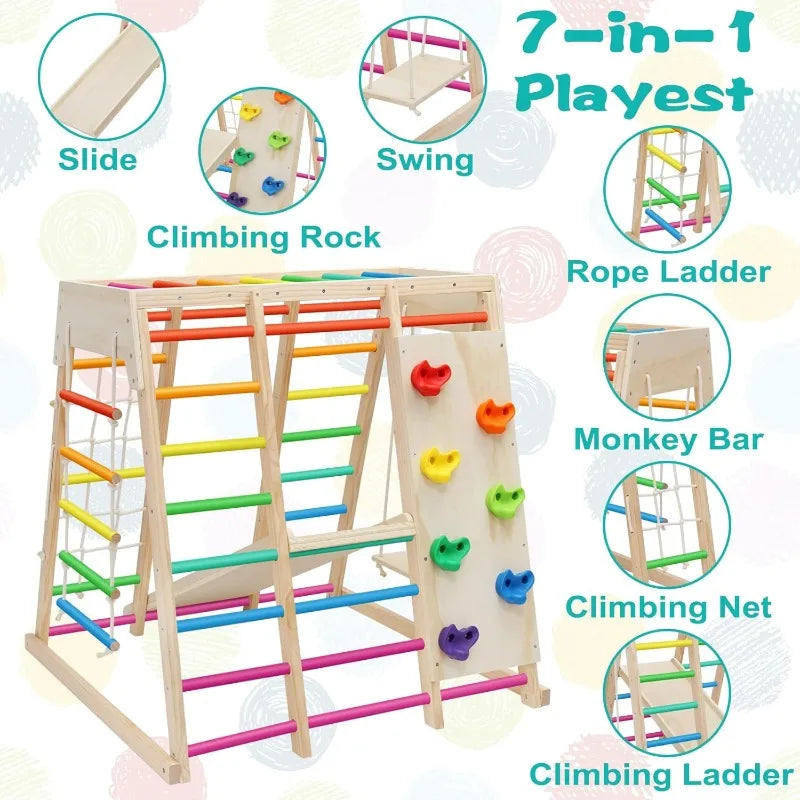 Indoor Playground Jungle Gym Climber Slide, Wall