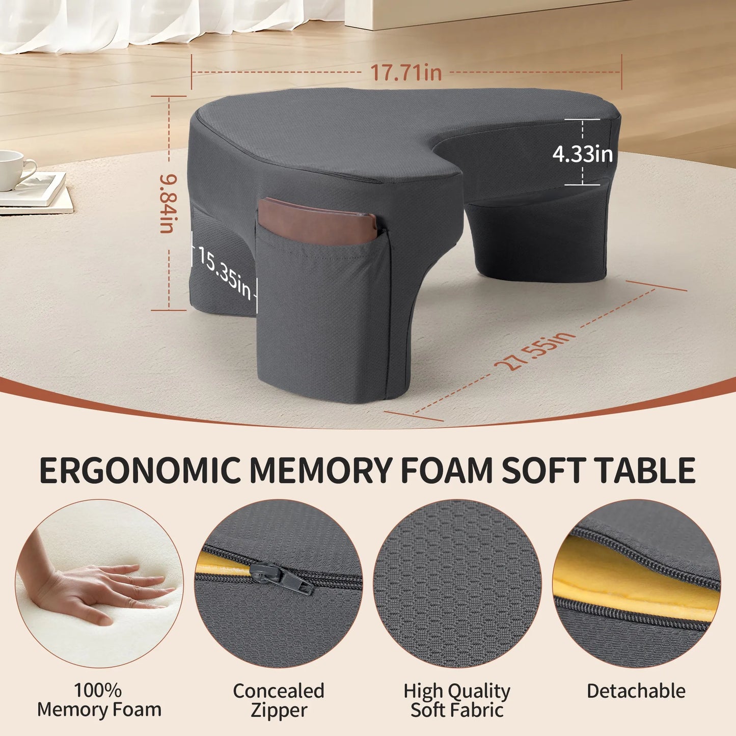 Bed Reading Arm Rest Pillow Gaming Ergonomic