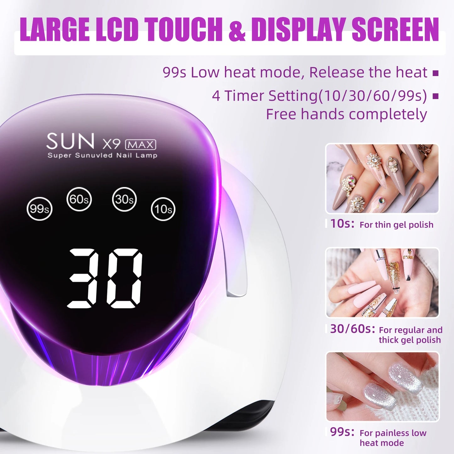 LED UV Light Dryer Nails Gel Polish Timer