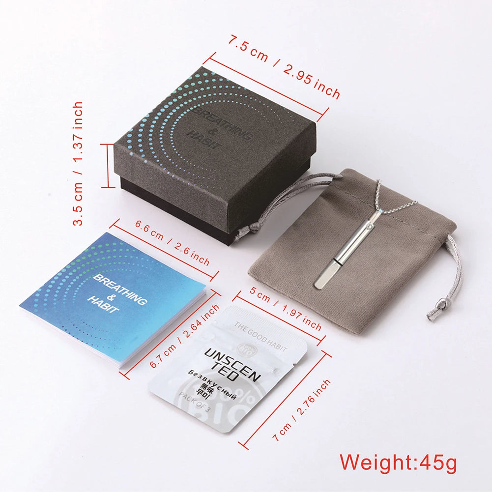 Anxiety Breathing Necklace, Quitting Smoking Meditation Mindfulness