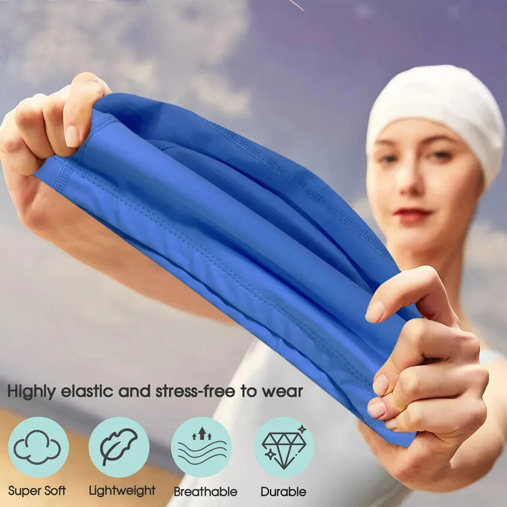 Men Women Swimming Cap Solid Color Waterproof