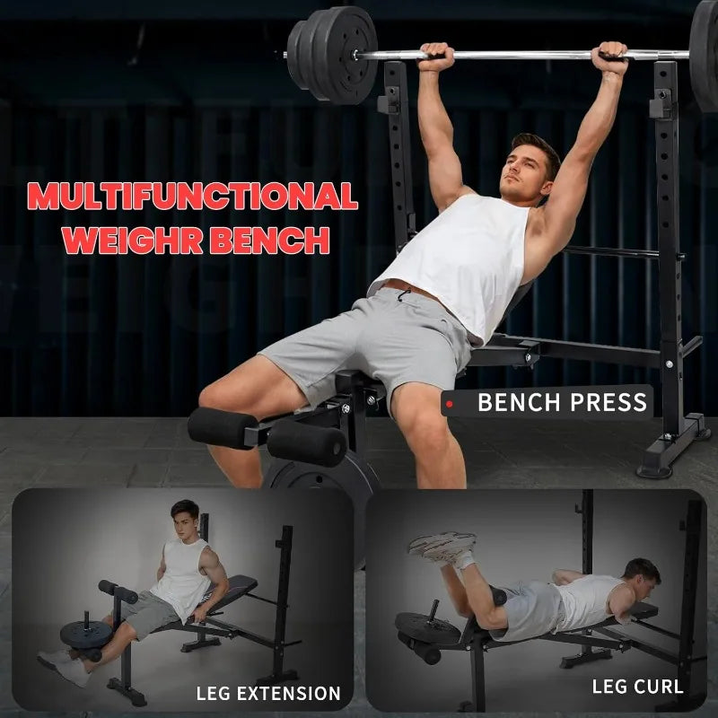 Weight Bench Press Set barbell Rack Safety