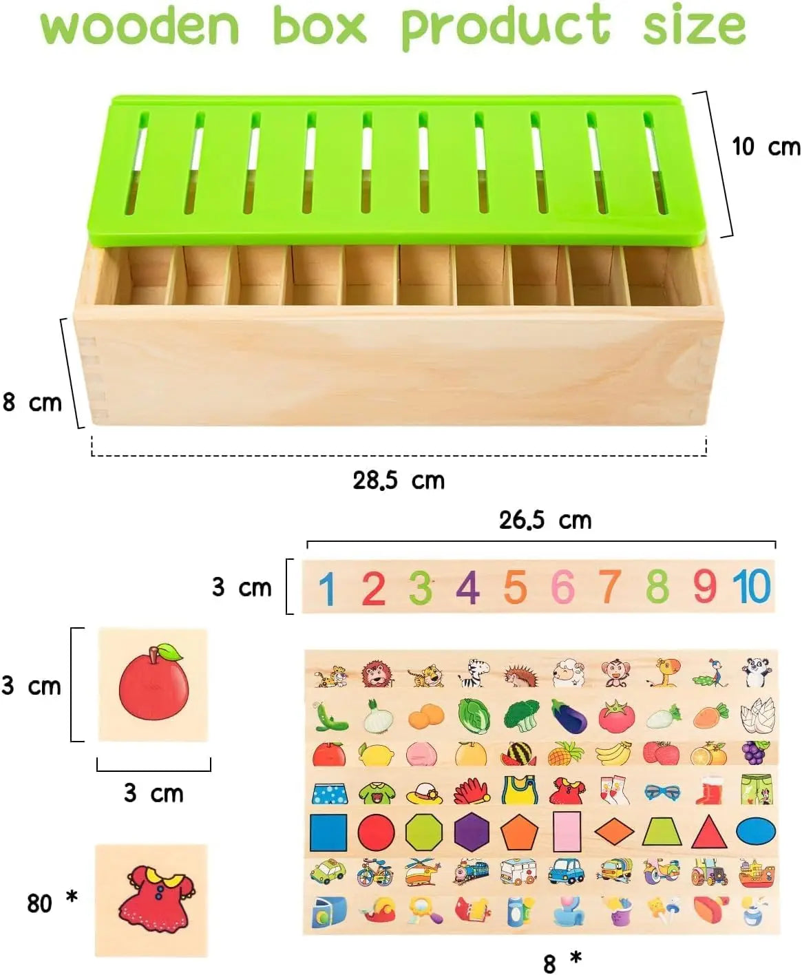Wooden Sorting Toys Educational Early Learning Preschool