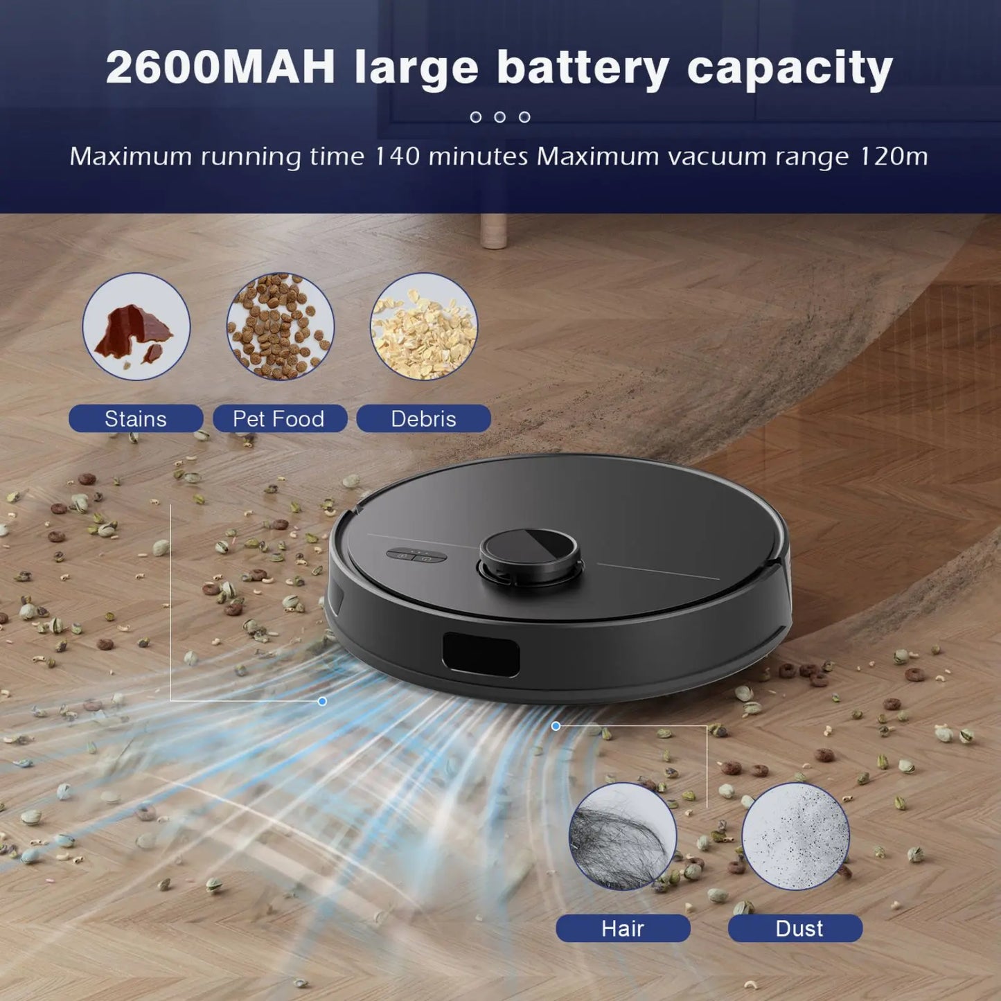 Robot Vacuum Cleaner, LiDAR Navigation, Virtual Barrier