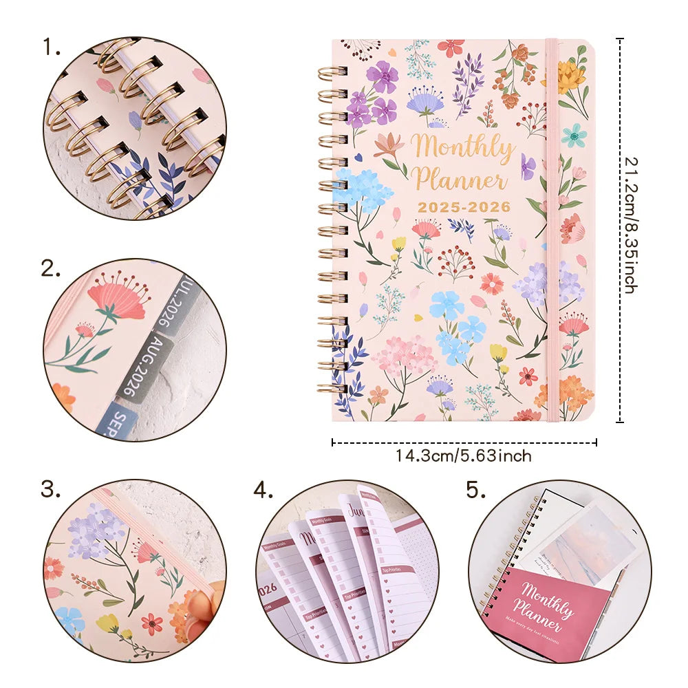 25-26 Monthly Calendar Tabs Pocket Organizer