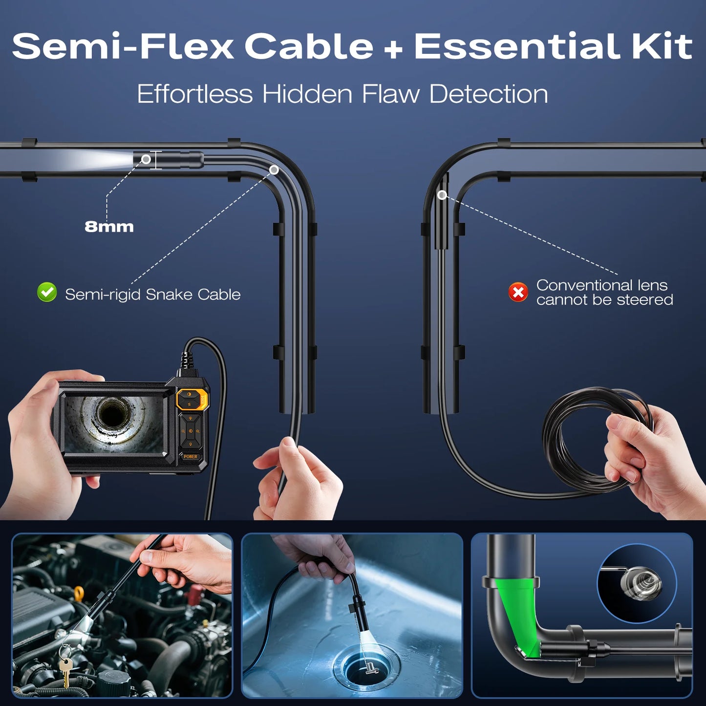 Industrial Endoscope Camera Inspection Borescope Car Sewer