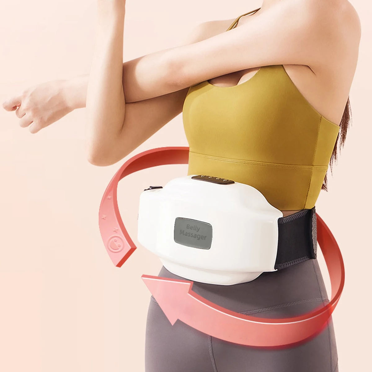 Hot compress abdominal massager, portable charging device