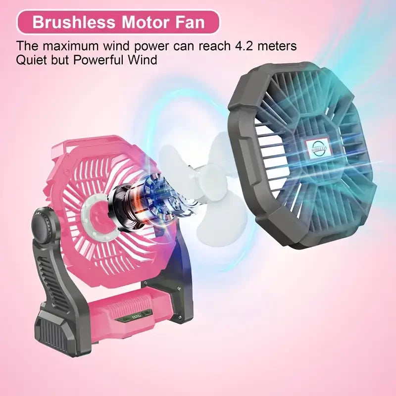 Electric Camping Fan Portable Emergency Power Supply