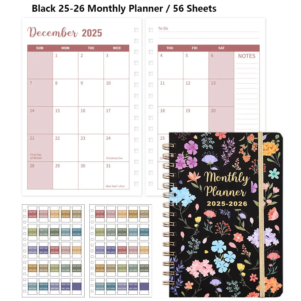 25-26 Monthly Calendar Tabs Pocket Organizer