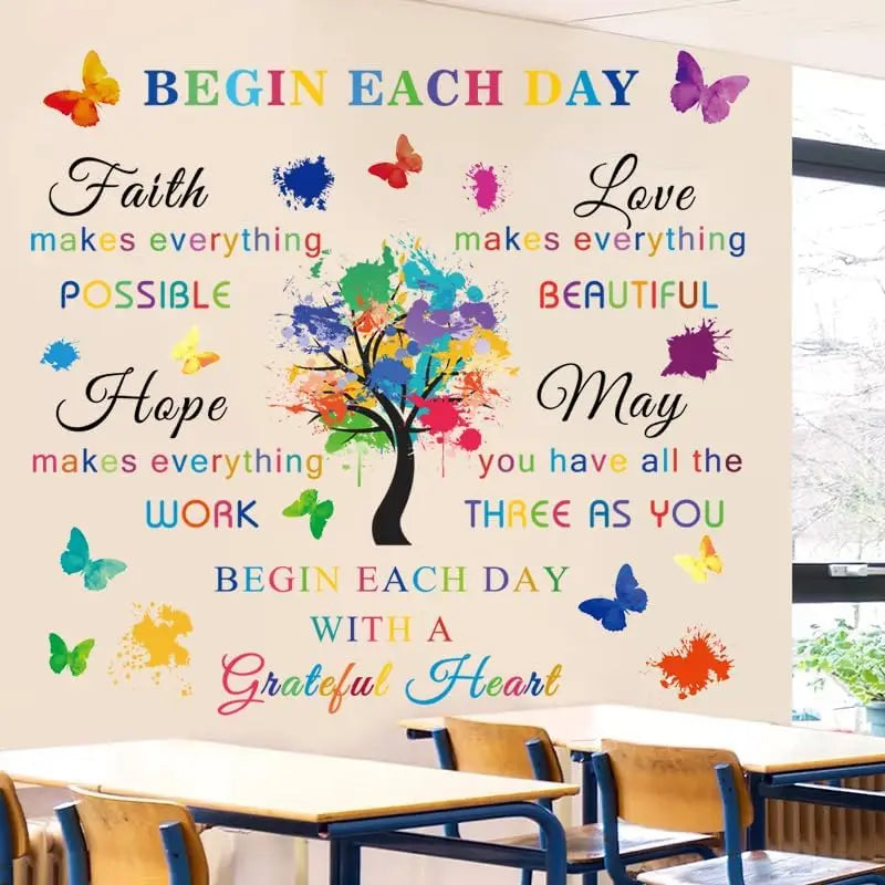 Peel Stick Colorful Inspirational Quotes, Faith Hope