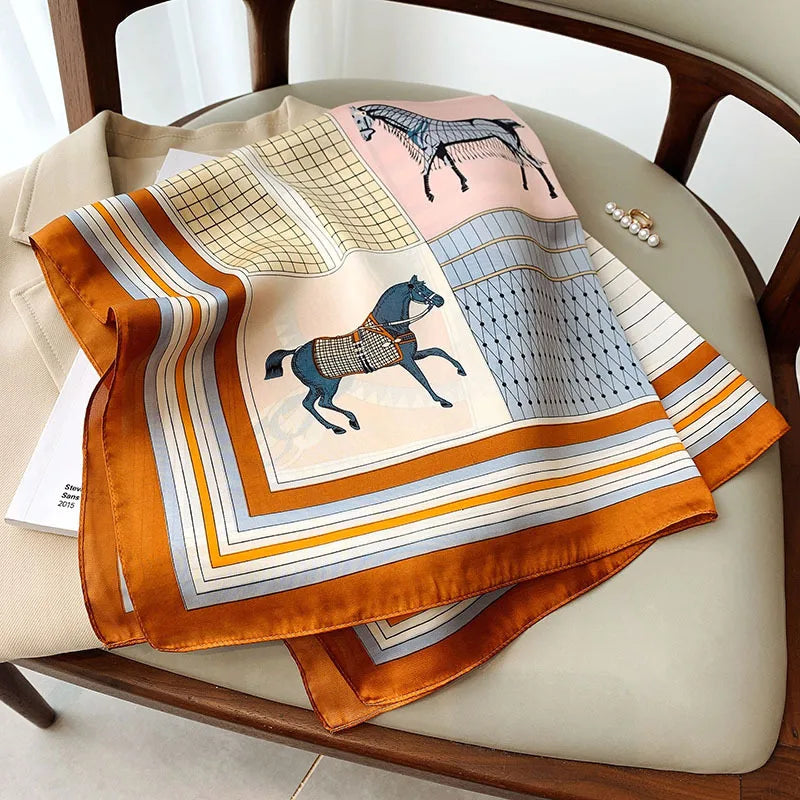 Silk Square Shawls, Casual Scarves, Hjiab Bandana,