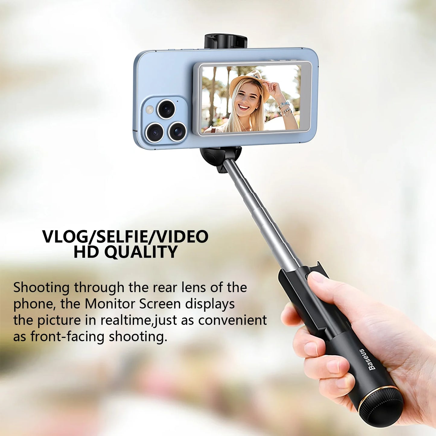 Selfie Monitor Screen Phone, Rear Camera Wireless
