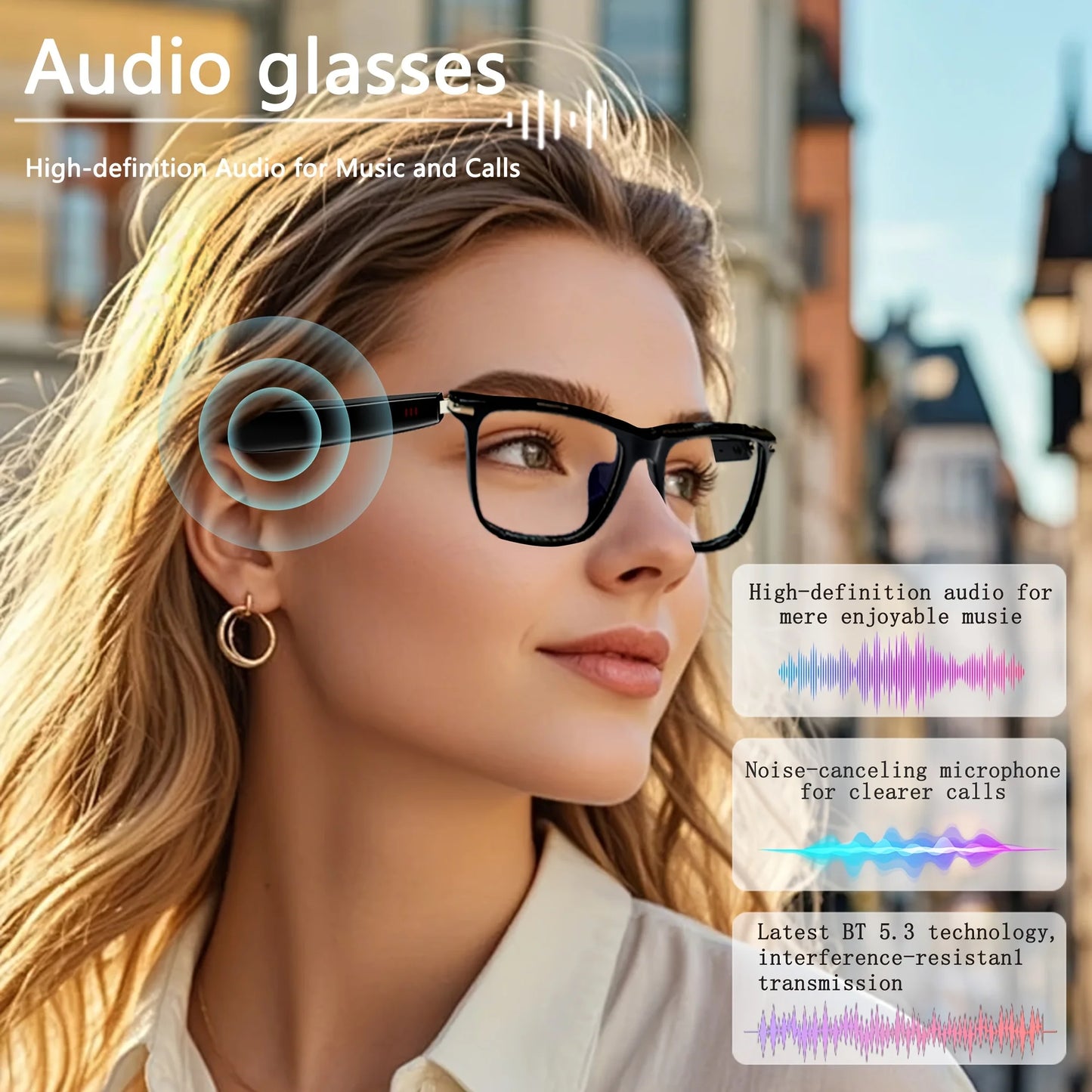 AI Translation Smart Glasses photochromic lenses, languages