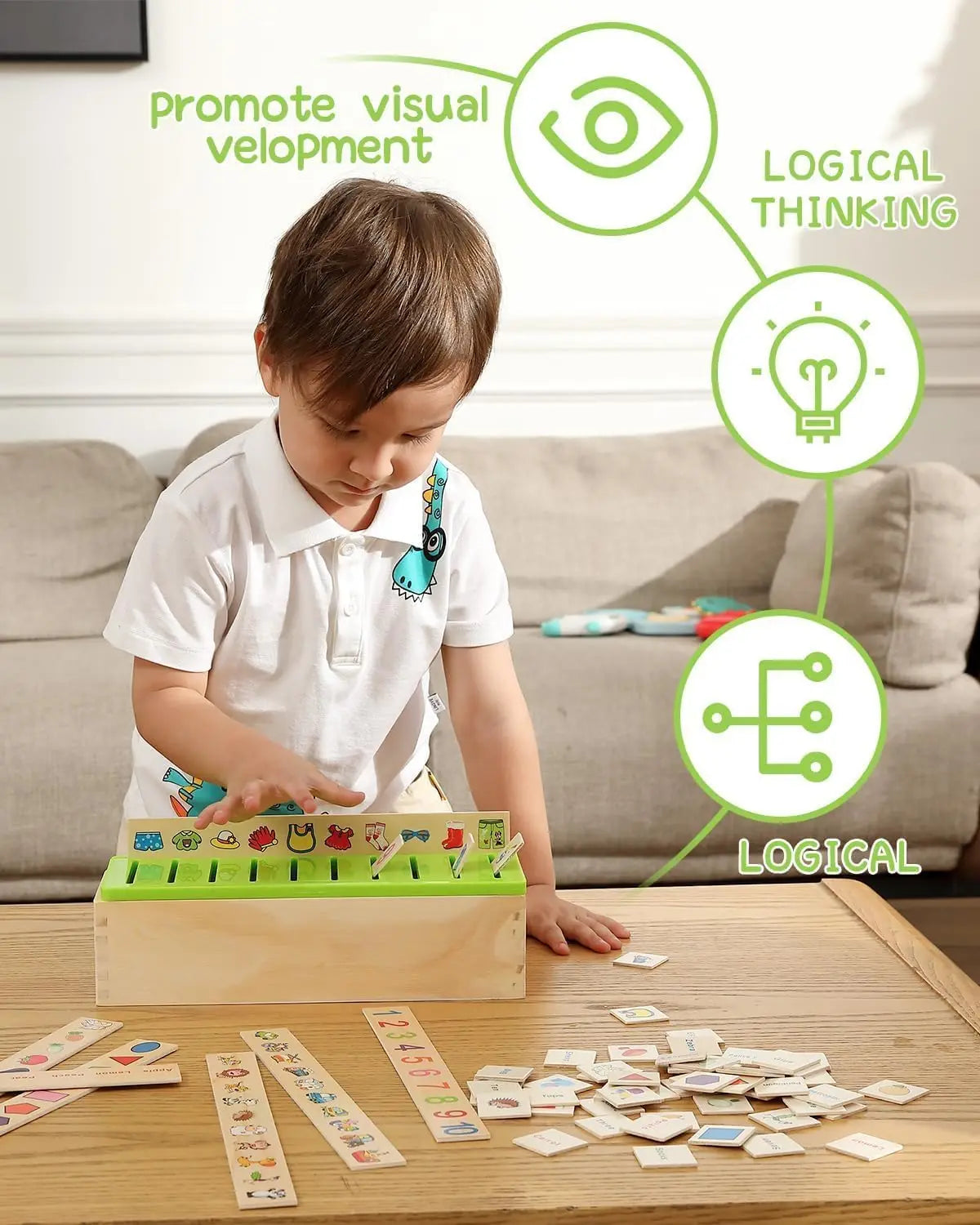 Wooden Sorting Toys Educational Early Learning Preschool