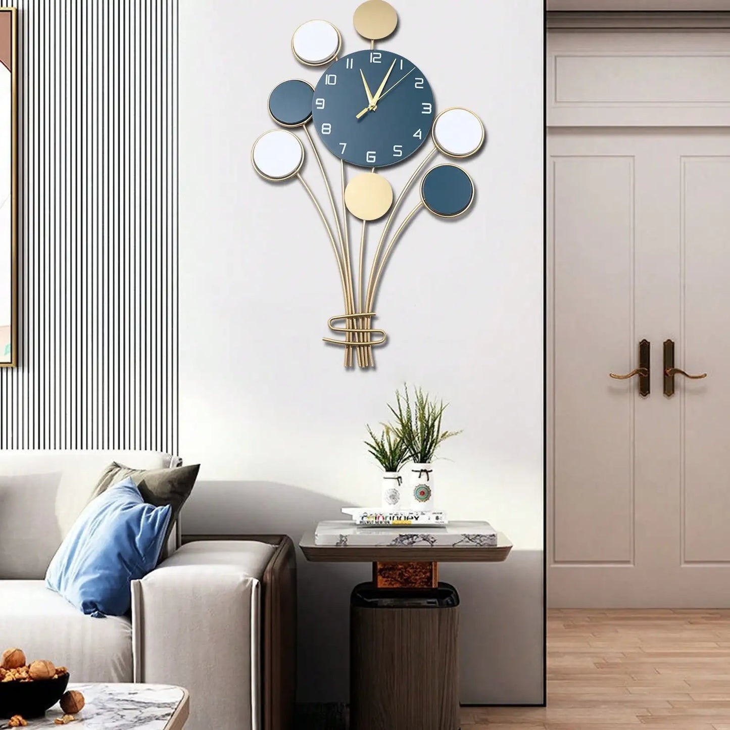 Large Wall Clock Without Drilling Battery Silent,