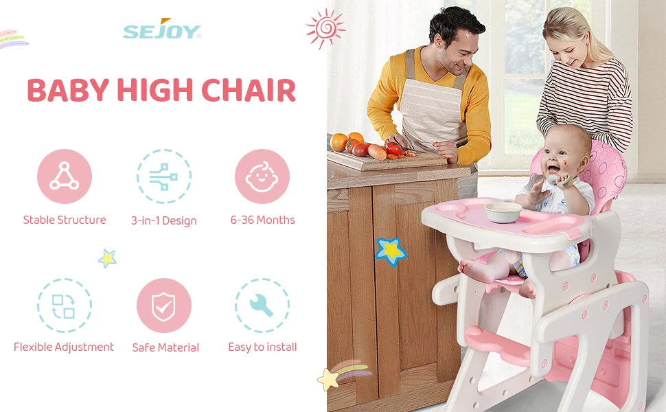 High Baby Eating Chair Toddlers, Convertible Seat