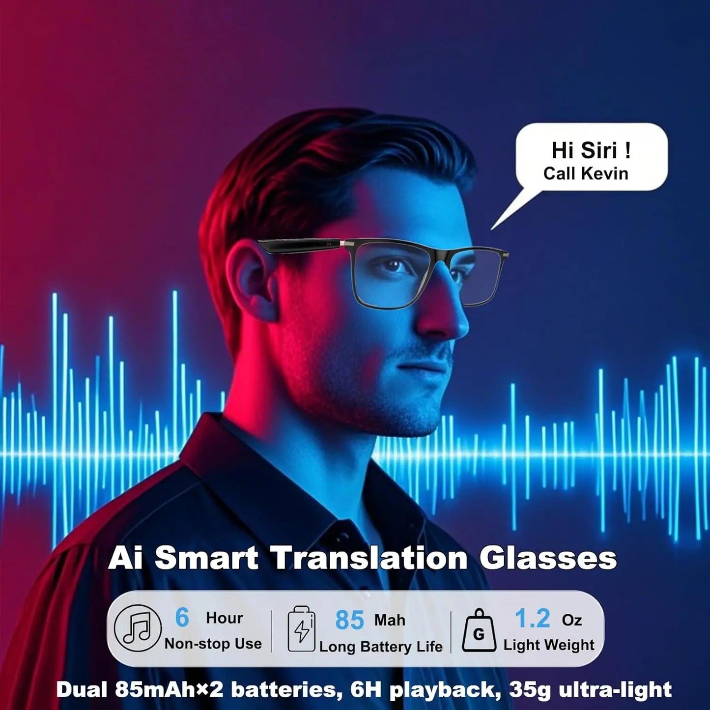 AI Translation Smart Glasses photochromic lenses, languages