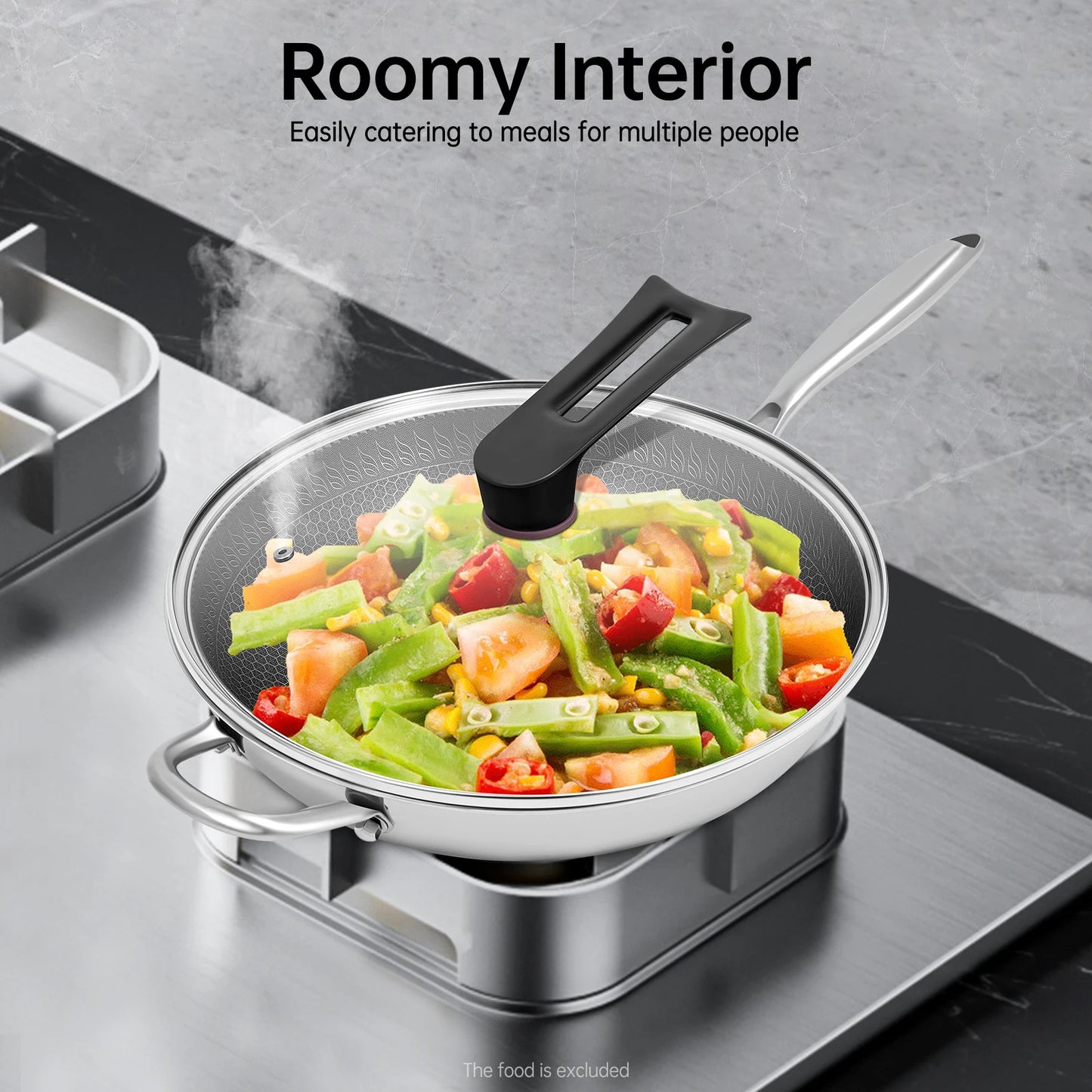 Honeycomb Wok Stainless Steel Cooking Frying Ceramic Stove
