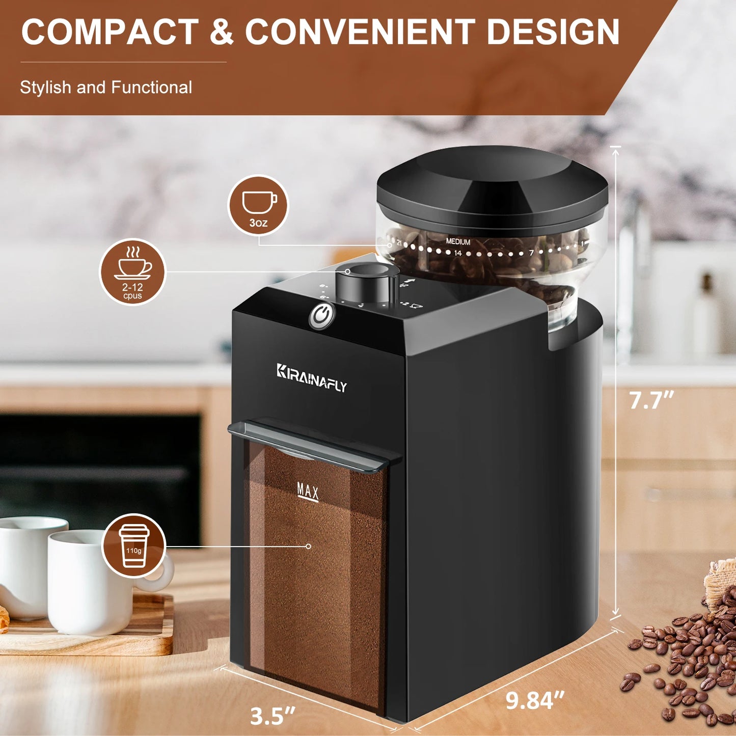 Electric Coffee Bean Grinding Espresso French Press Drip