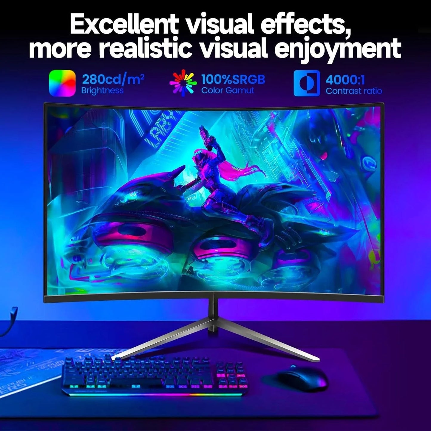 Curved Gaming Monitor Resolution, Refresh Response Coverage