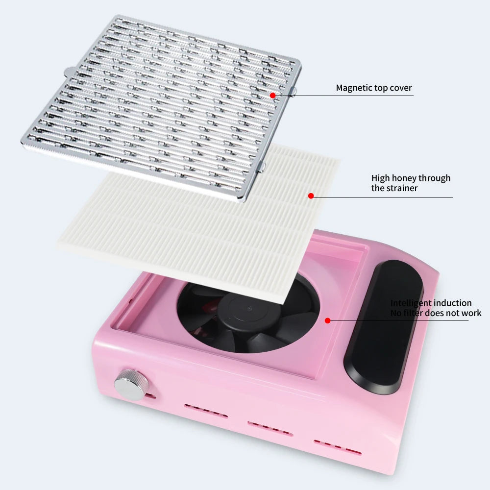 Nail Dust Compact Vacuum Reusable Filter Manicure