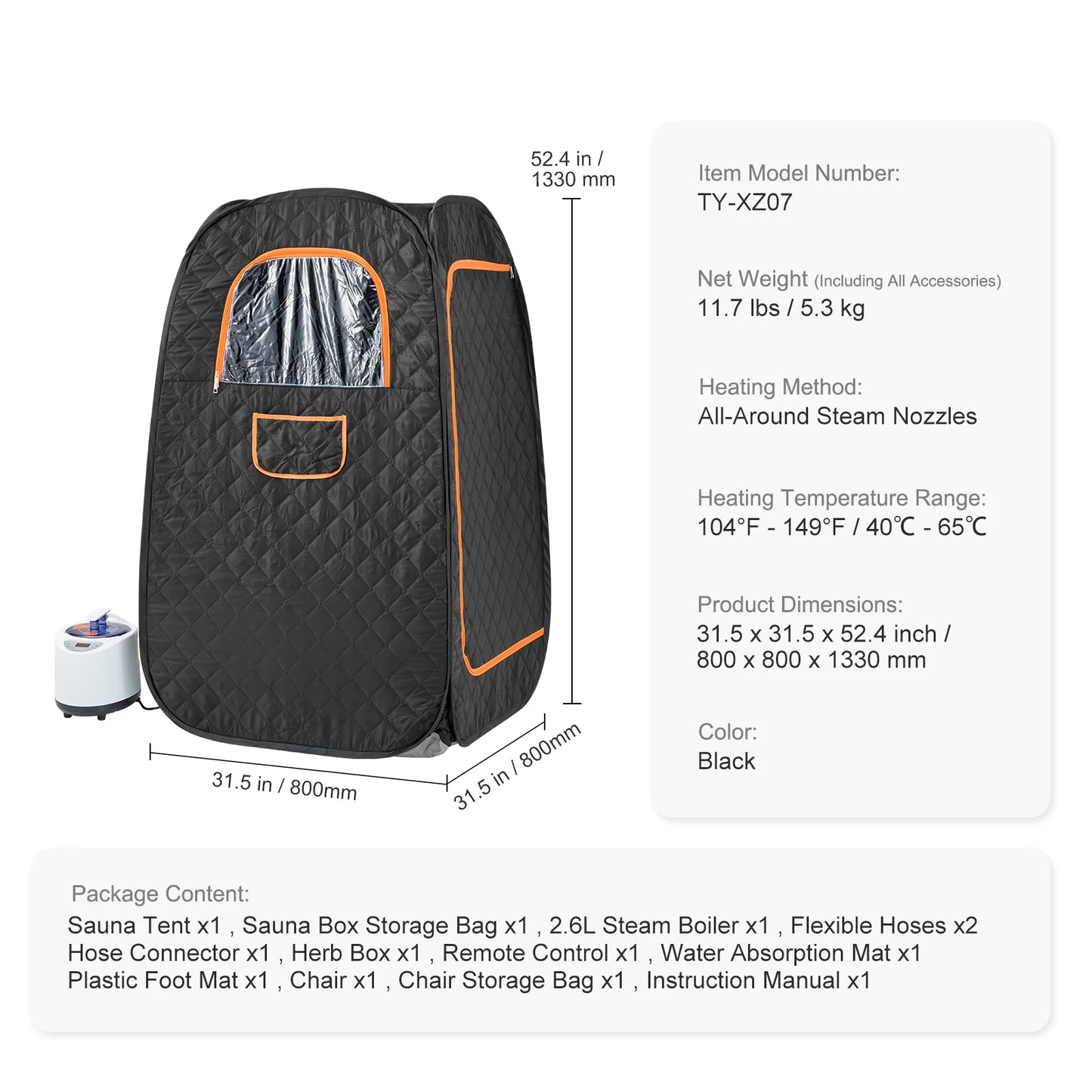 Portable Steam Sauna Tent Therapeutic Relaxation Home