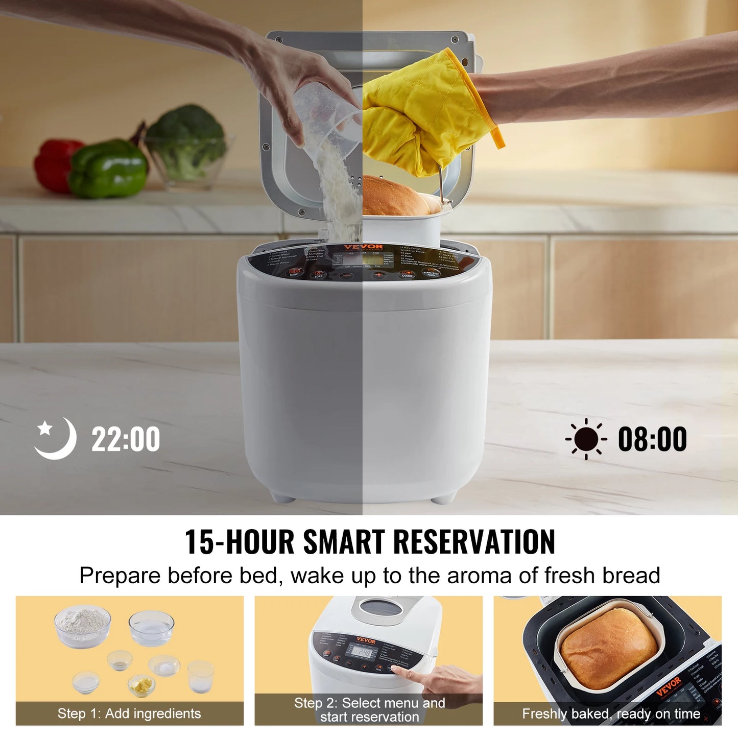 Bread Maker Dough Machine Automatic Setting Digital