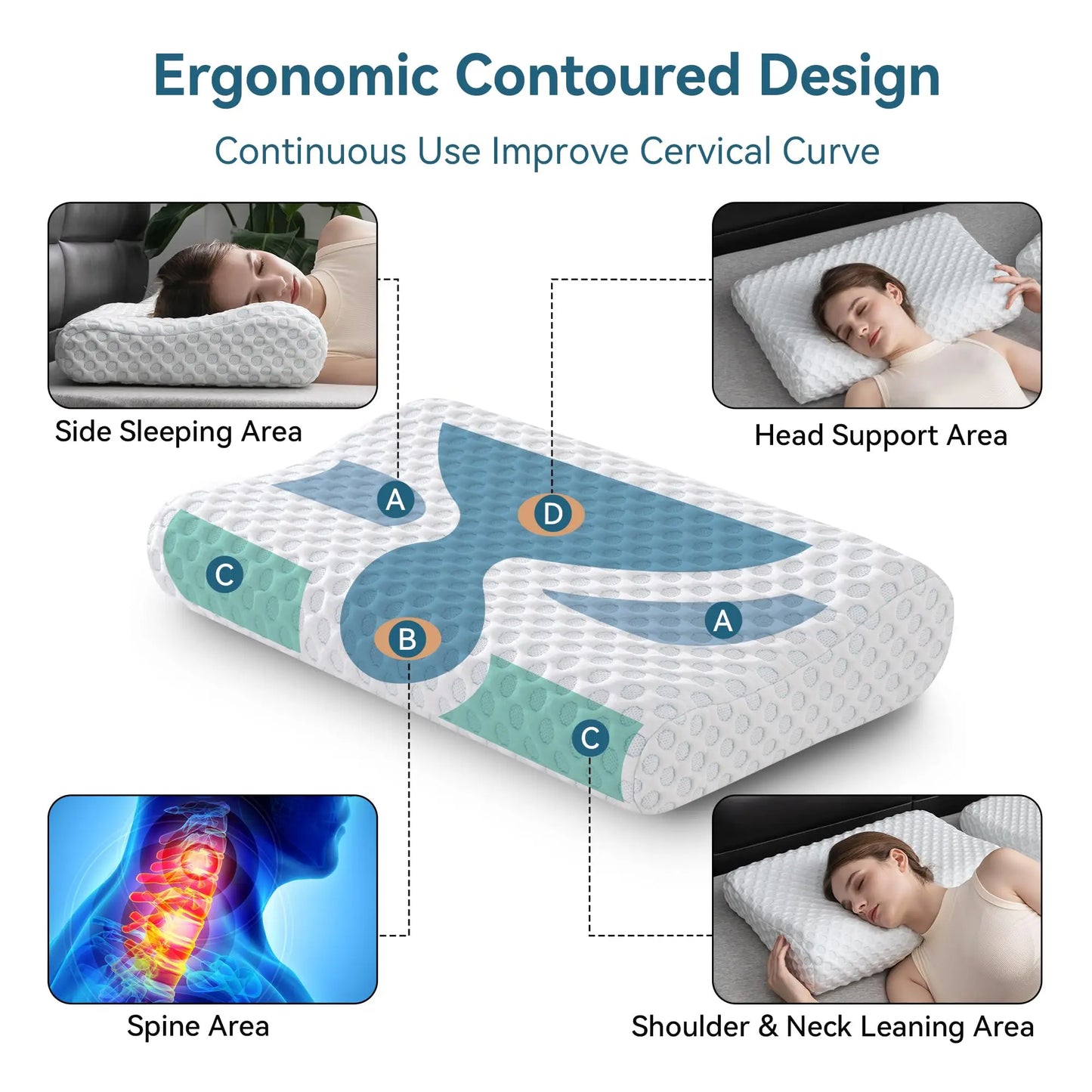 Neck Contour Cervical Orthopedic Pillow Stomach Sleeper