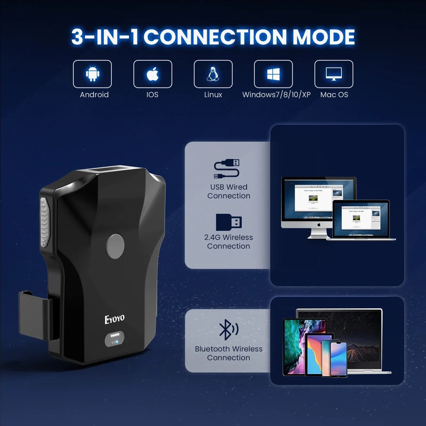 Barcode Scanner Bluetooth Reader IPhone, Android,