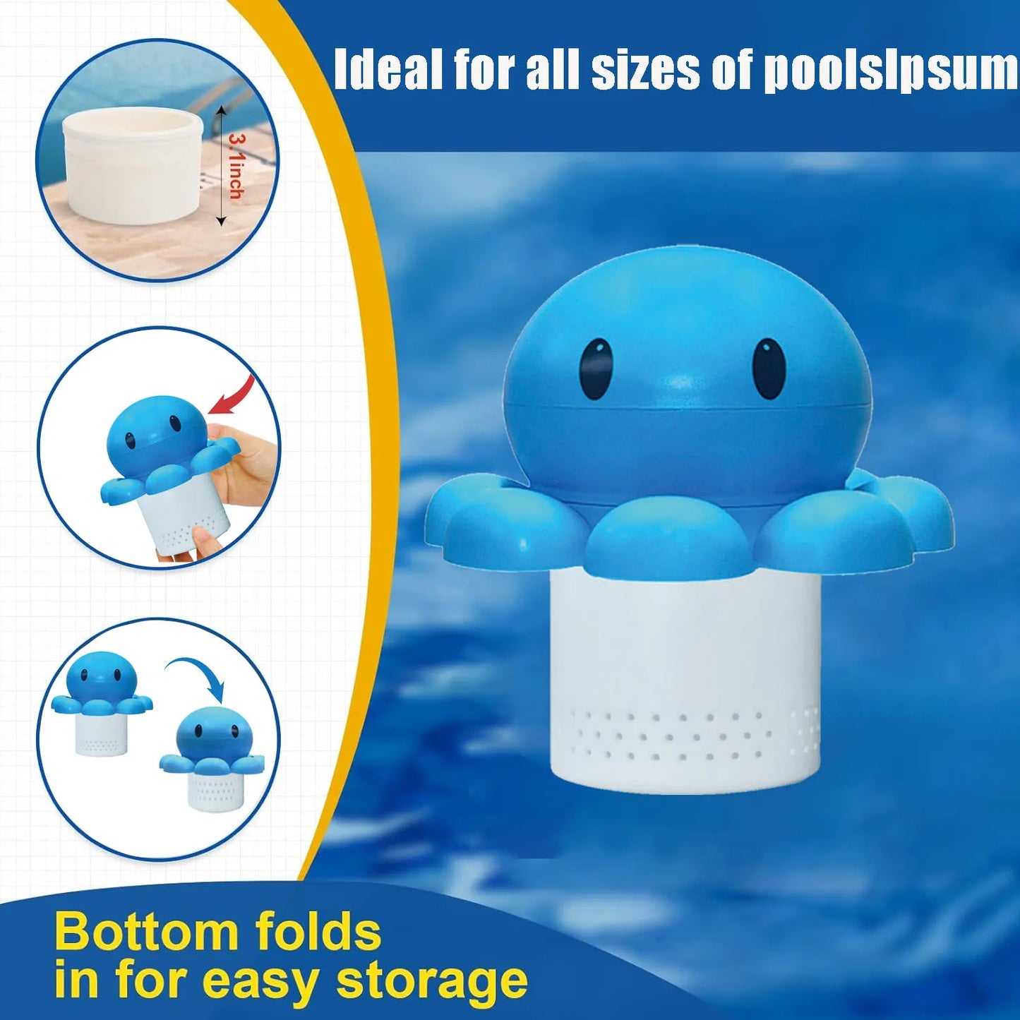 Pool Chlorine Float, Dispenser Large Small Swimming Bathtubs