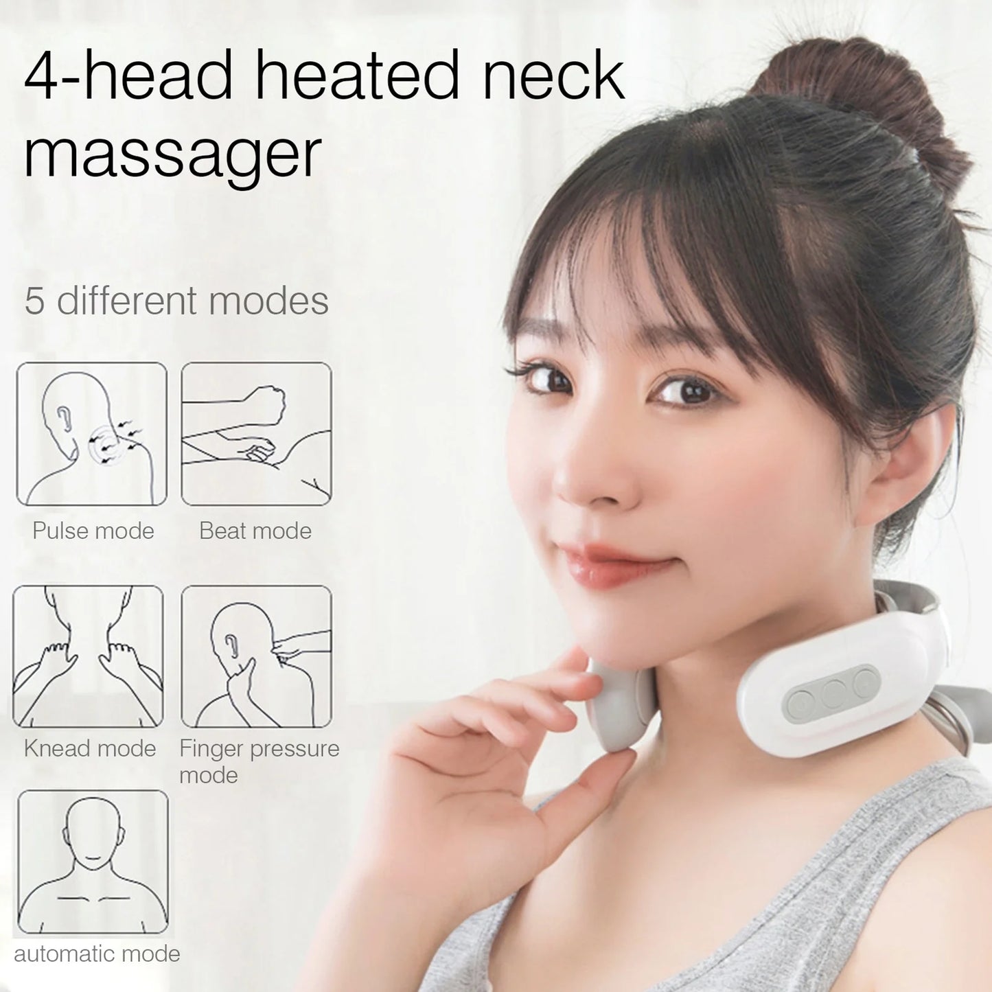 Pulse Heating Head Neck Massager Shoulder Pain