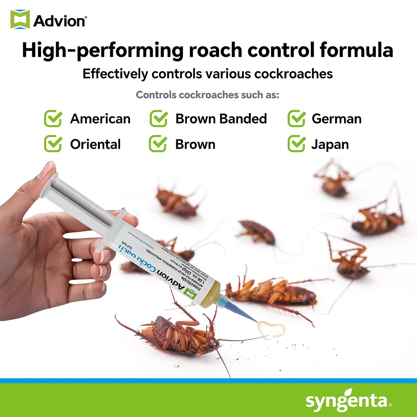 Cockroach Gel Bait, Plunger Indoor Outdoor Use,