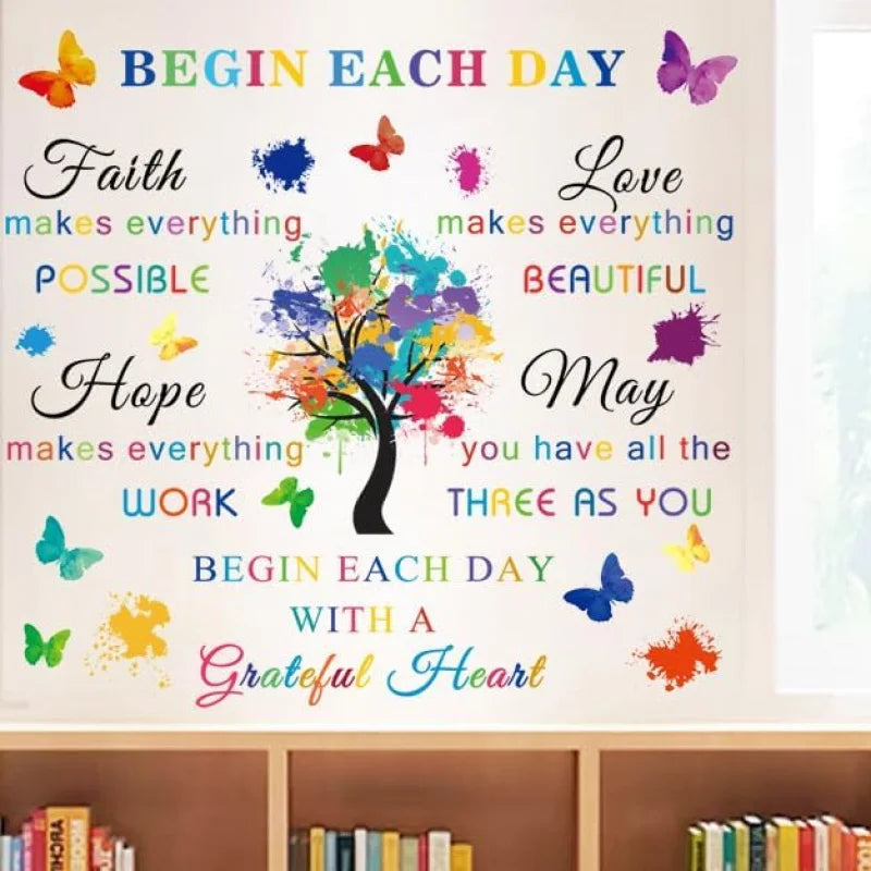 Peel Stick Colorful Inspirational Quotes, Faith Hope
