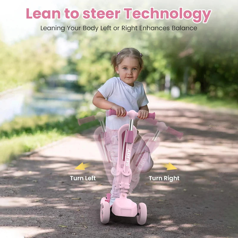 Kick Scooter Adjustable Handlebar , Foldable Seat, Stand